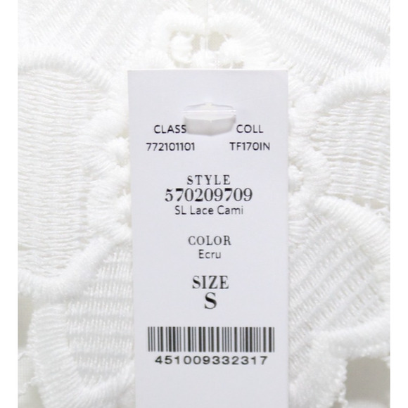 NWT White House Black Market Crochet Cami Top White Women's Size Small H13044 - Picture 10 of 16